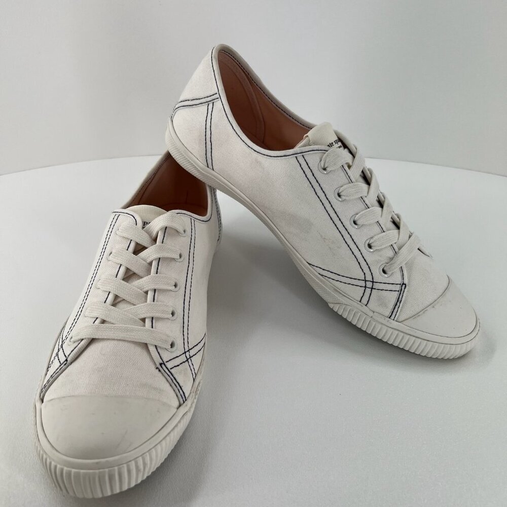Kate Spade Tommi Tennison Canvas Sneakers Womens 10 B Low Top Lace Up Flat White - Picture 7 of 14